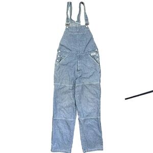 Vintage 90s Iceberg Jeans Double Knee Denim Overalls Baggy Hip Hop Light Wash 32